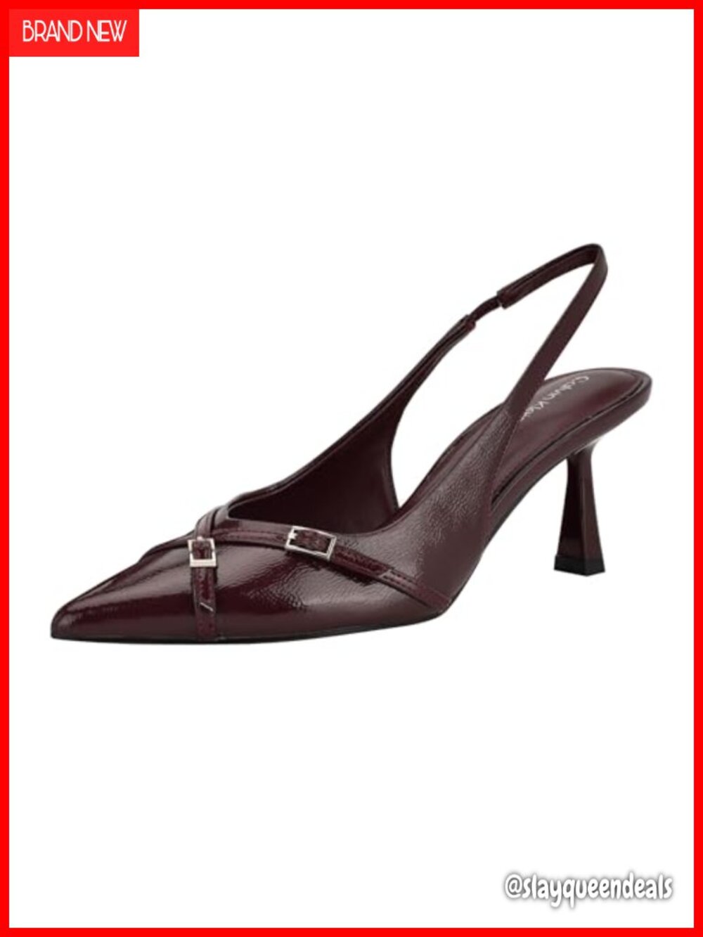 Polyurethane Pointed Toe Stiletto Slingback Heeled Sandals Evening